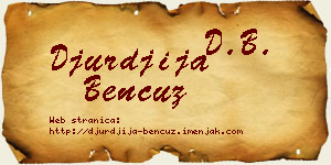 Đurđija Bencuz vizit kartica
